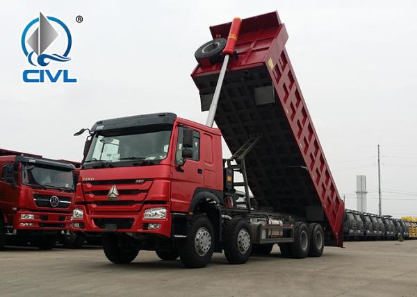 50T Heavy Duty Dump Truck SINOTRUK HOWO A7 DUMP TRUCK 8x4 With Front Lifting