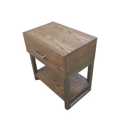 Oak wood veneer wooden high end hotel bedroom bed side table,hotel night stand,casegoods