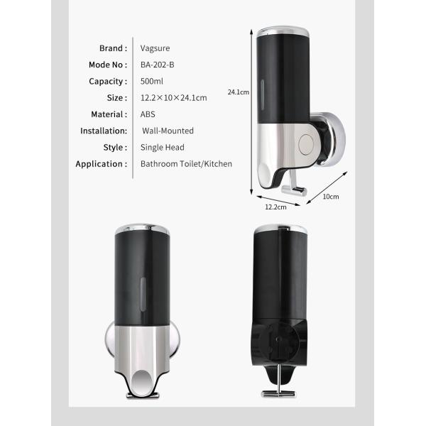 500ML Hotel Wall Mounted Liquid Soap Dispenser / Stainless Steel Liquid Soap Dispenser