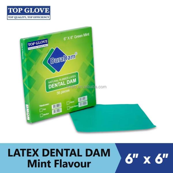 Power Source Manual Plastic TOP GLOVE Direct 100% Natural Rubber Latex Dental Dam For 36pcs/box