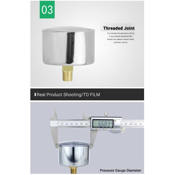 Excellent 2.5 Inch Pressure Meter for 62.5mm Nominal Diameter and Customized Support