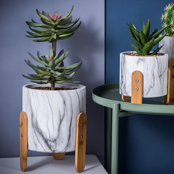 Цветочные горшки цемента декоративных деталей Homewares баков завода Succulents баков таблицы мини мраморизовали плантаторов текстуры