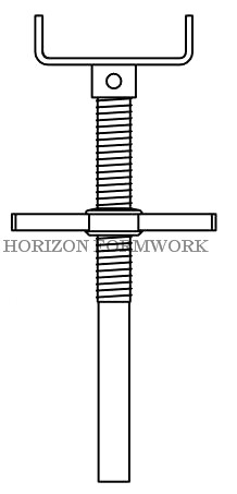 Adjustable Screw Jack Made Of  Solid Steel Rod For Leveling Ringlock Systems