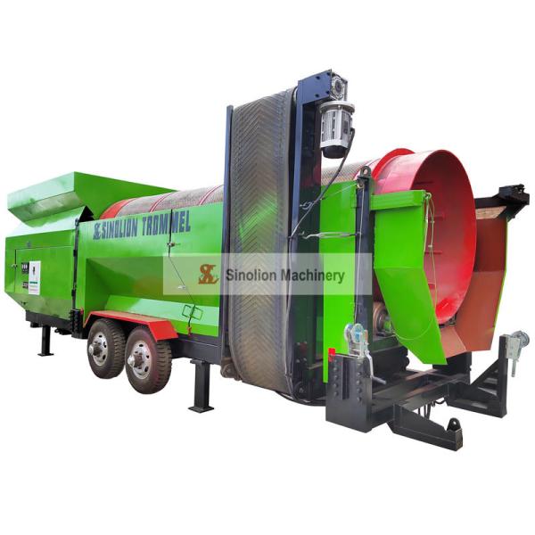 Stainless Steel Compost Sieve with Stacking Conveyor and Customizable Discharge Size