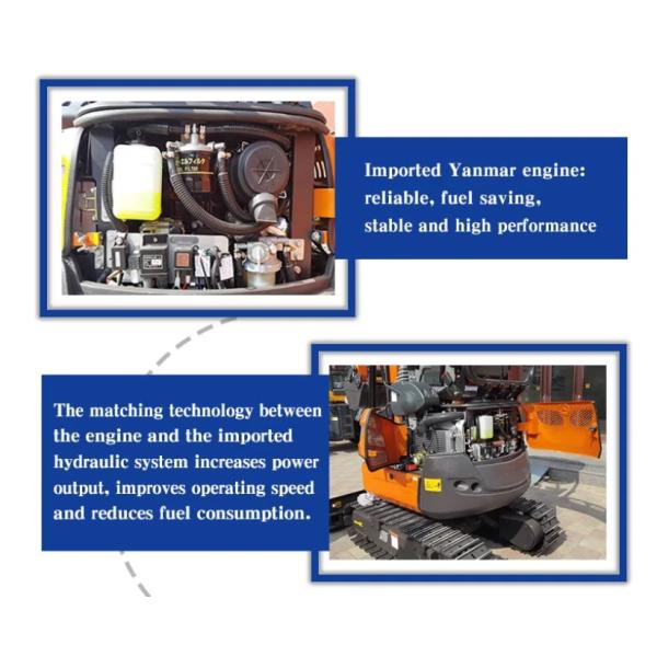 Rubber Track 12HP 0.025m3 0.8T Hydraulic Mini Excavator