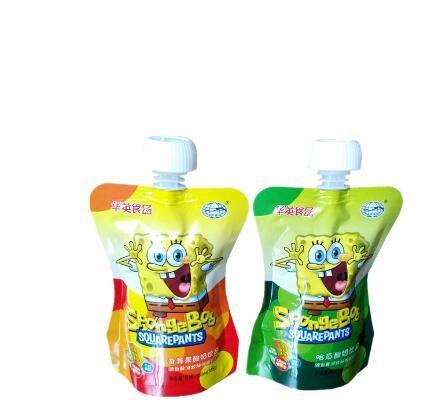 Custom Logo Printing Fancy Stand Up Plastic Fruit Juice Jelly Beverage Packaging Pouch Cheer Pack With Spout