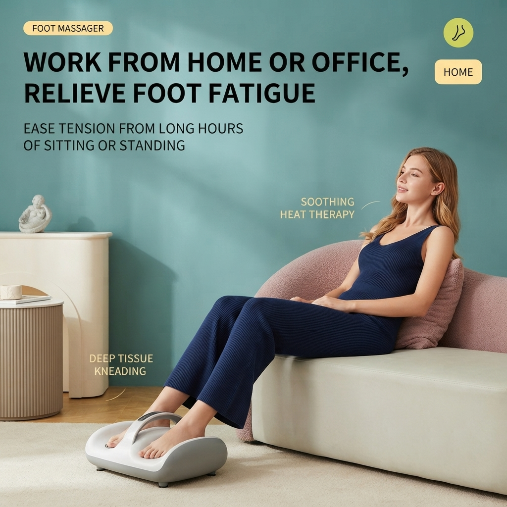 ZN-NF08 Professional 4D Electric Foot and Leg Kneading & Vibration Massager with Heat Therapy