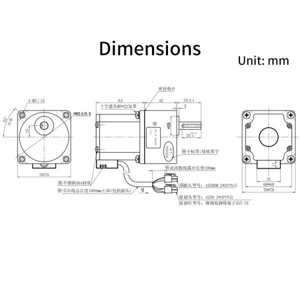 мотор вольта BLDC мотора 1800RPM 24 Dc 40W 24V безщеточный