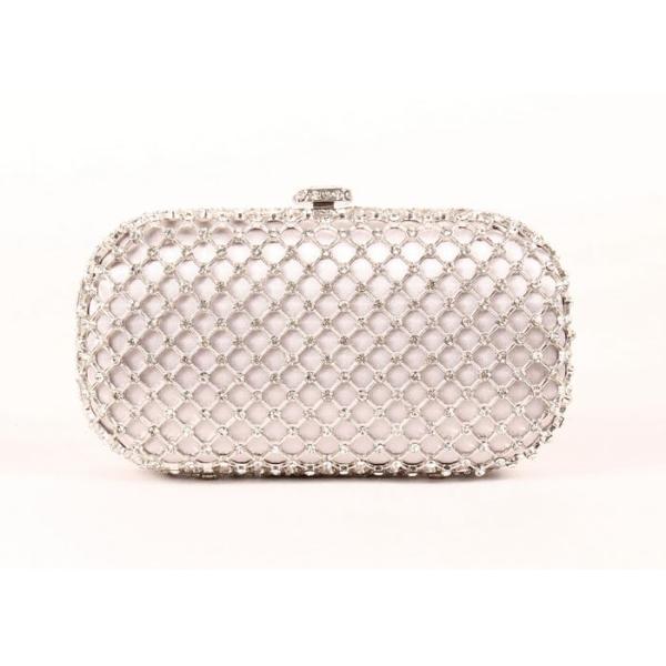 Pink Trendy Luxury Rhinestone Evening Bags , Metal Stone Diamond Clutch Bag