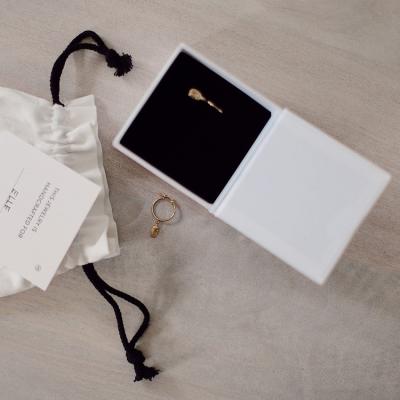 Elegant Paper Sliding Jewelry Drawer Box With Microfiber Jewelry Pouch