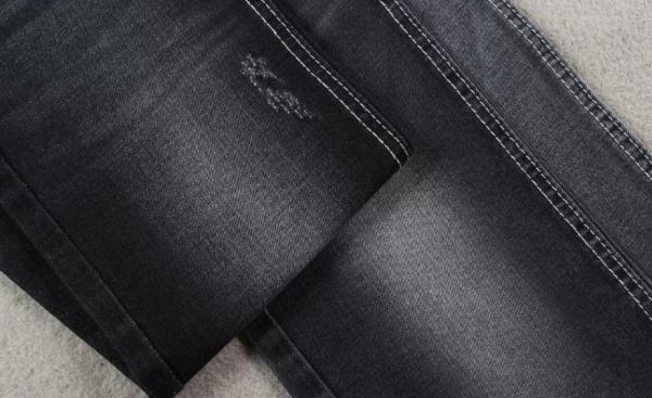 58 Tencel Spandex Fabric 10.3 Ounce Black Slub Denim Slight Stretch