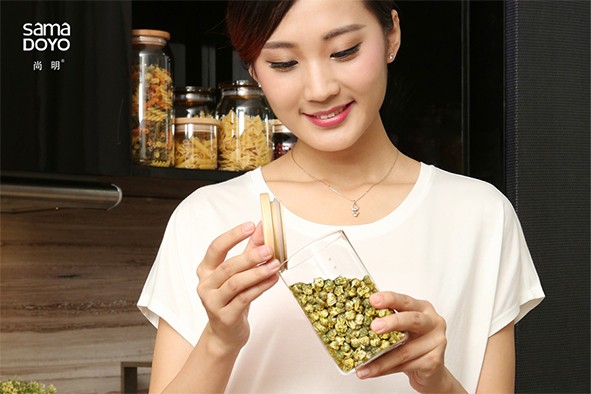 Custom Air Tight Tea Leaves Glass Bamboo Containers Canister Heat Resistant