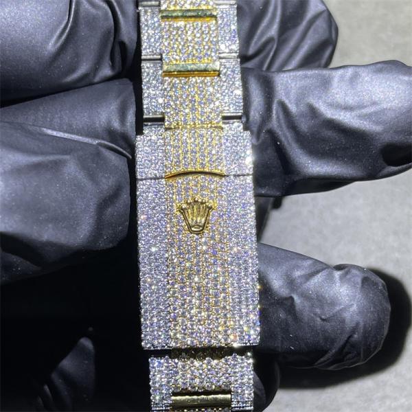 High End Jewelry Moissanite Diamond Watch Rolex 2824 Natural Diamond Watch