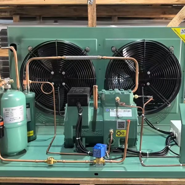 5HP Motor Evaporator Condenser Shell Tube Heat Exchanger Air Cooled Condenser Cooler for Refrigerator Cold Storage