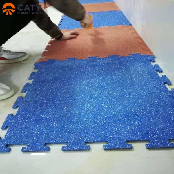 Shock Absorbing and High-Stability Jigsaw Rubber Flooring Mats for Commercial Gyms and Fitness Areas