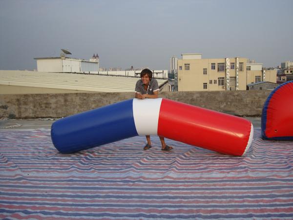 Custom High Density, PVC Tarpaulin Inflatable Paint Bunker Trampoline Combo