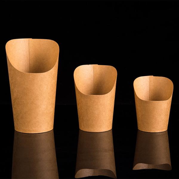 Custom Logo Fast Food Disposable French Fries Kraft Paper Cups Potato Chips paper container For Snack
