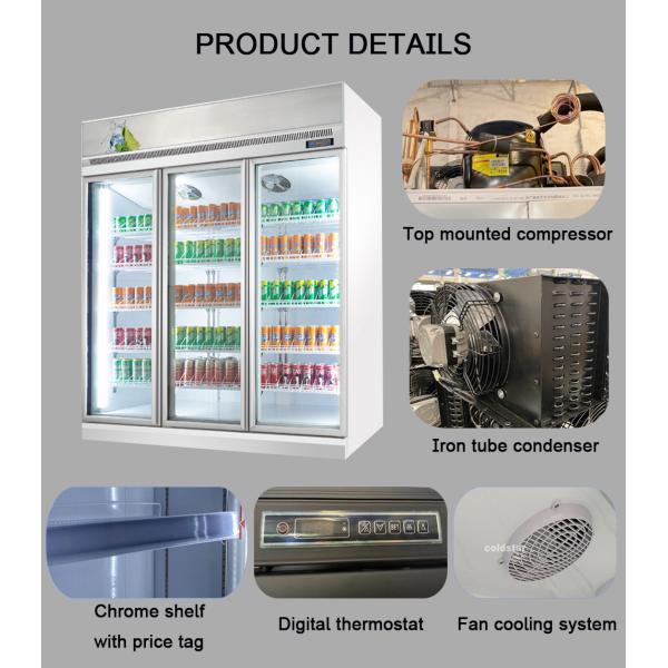 Custom 1 2 3 4 Doors Supermarket Display Beer Milk Beverage Bottle Cooler