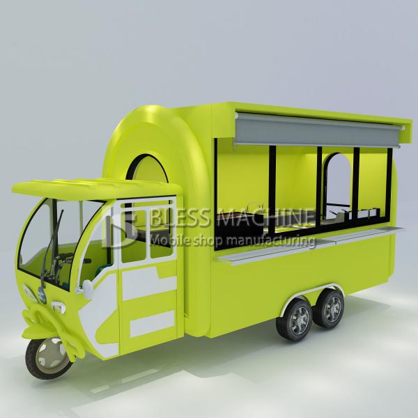 Customized 1.5KW-4.5kw Three Wheels Electric Scooter Food Cart Tuk Tuk Mobile Kitchen Tricycle