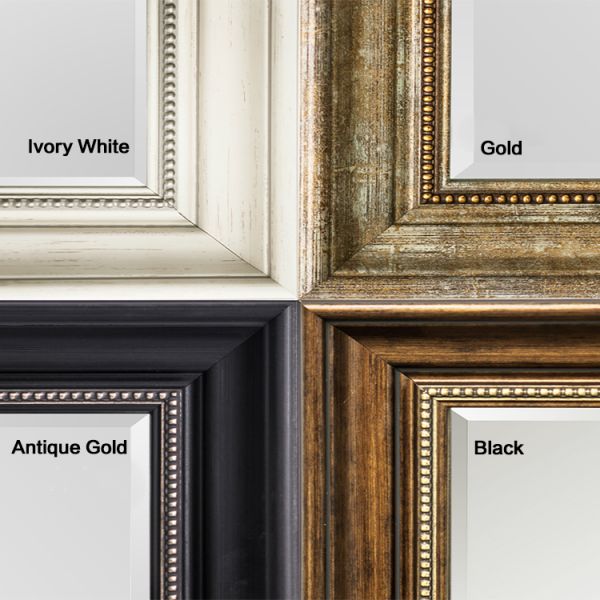 Luxury Golden PS Frame Baroque Style Floor Mirror Full Length For Entryway