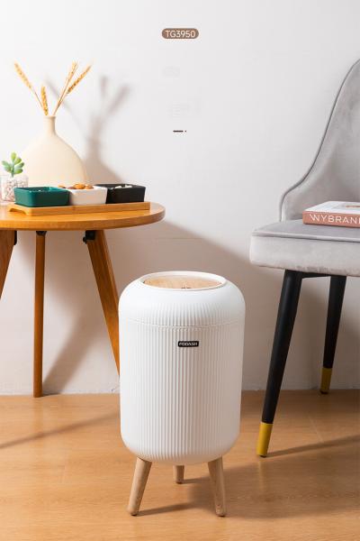 Large Kitchen Household Bathroom with Lid Creative Living Room Tall Kitchen Plastic Trash Can