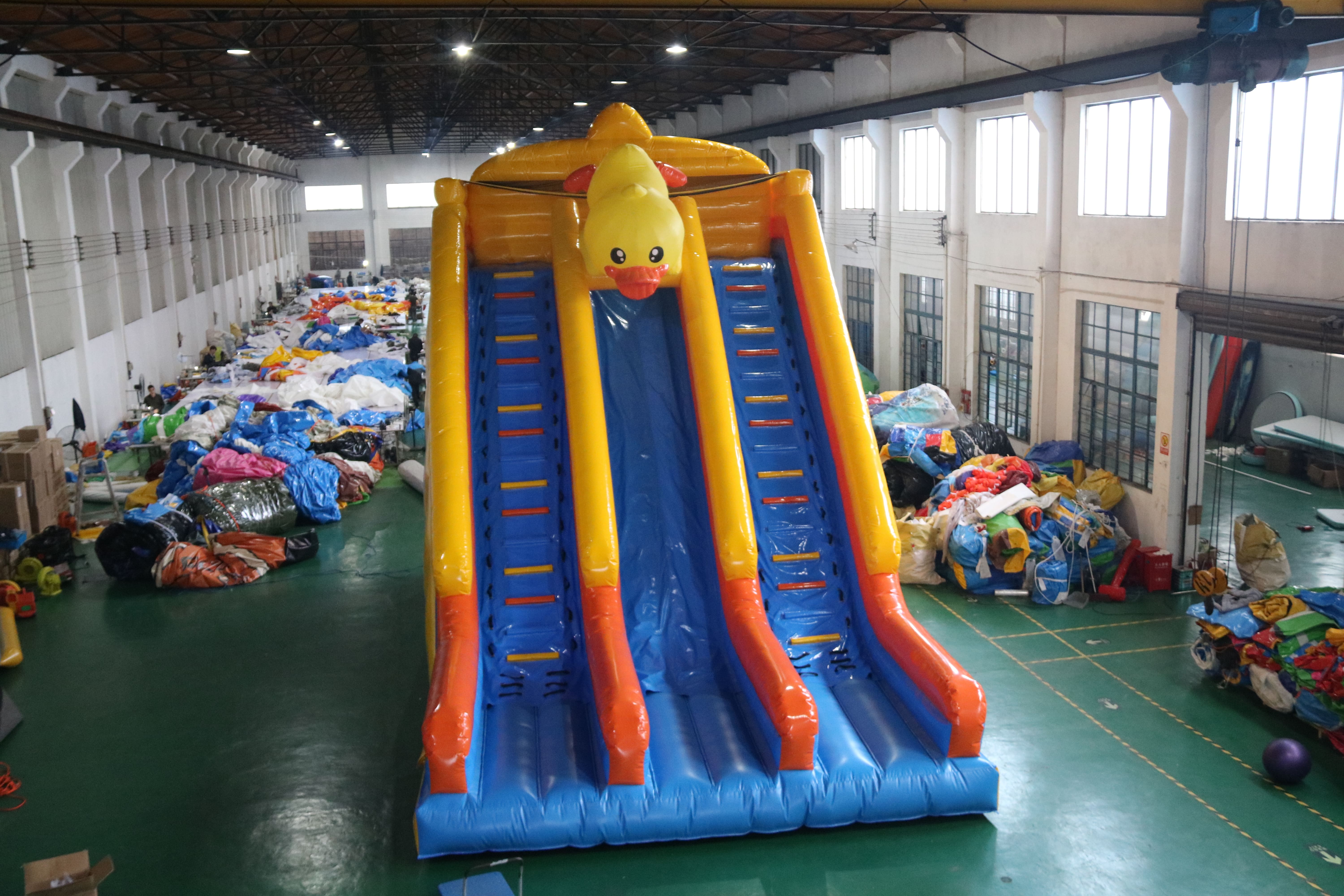 Big Yellow Duck Themed Slide Inflatable Water Slide Indoor Playground Equipment Combination PVC  Kindergarten Children for Kids
