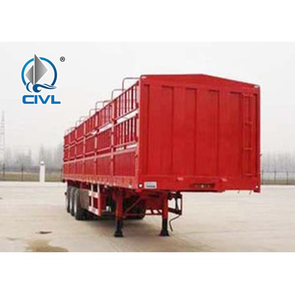 Red Cargo Semi Trailer Trucks Semitrailer Series 13m Three Axle Cargo Semitrailer