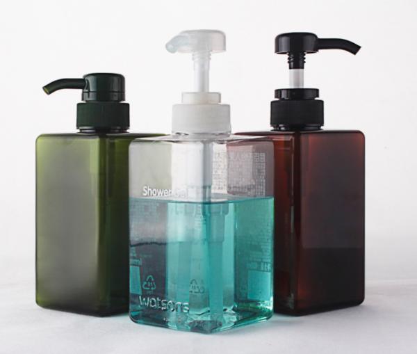 O plástico vazio quadrado do ANIMAL DE ESTIMAÇÃO engarrafa a cor cosmética do costume da bomba da loção 350ml