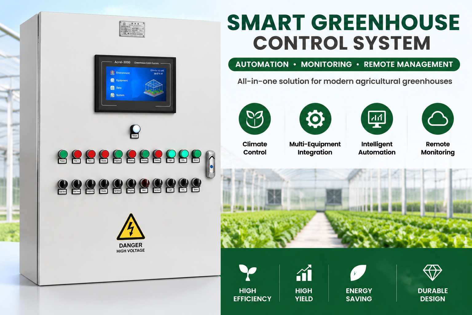 Smart Greenhouse Control System with IoT Automation, Environmental Monitoring and Remote Cloud Management