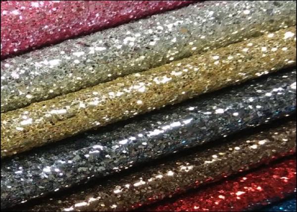 Pu Leather Vinyl Fabric Glitter Effect Wallpaper Grade 3 With 3D Chunky Glitter
