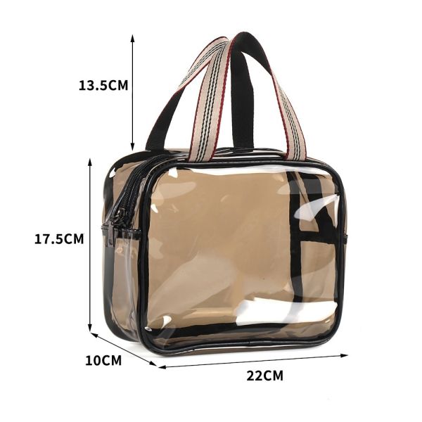 PVC Double-Layer Large-Capacity Wet/Dry Separation Cosmetic Bag Thickened Waterproof Toiletry Swimming Travel Daily Storage Bag