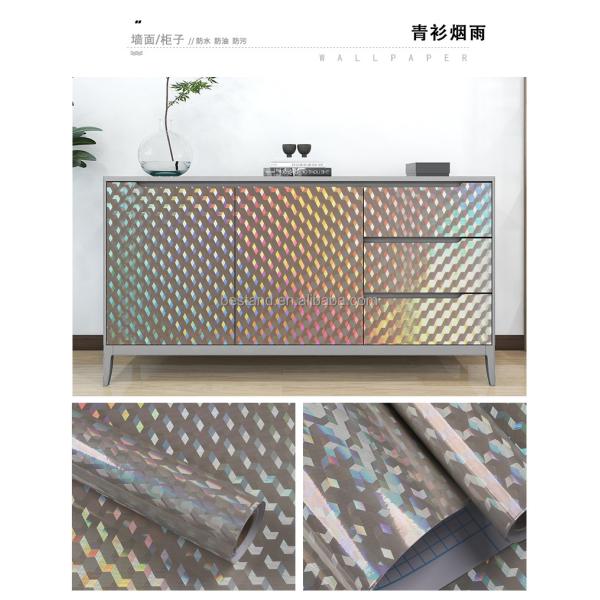 Effortless Panel Decoration Metallic PVC Self Adhesive Wallpaper Metallised Film