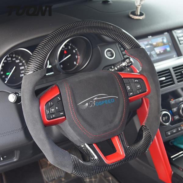 Alcantara Red Stripe Range Rover Sport Steering Wheel Custom Size Plain Weave