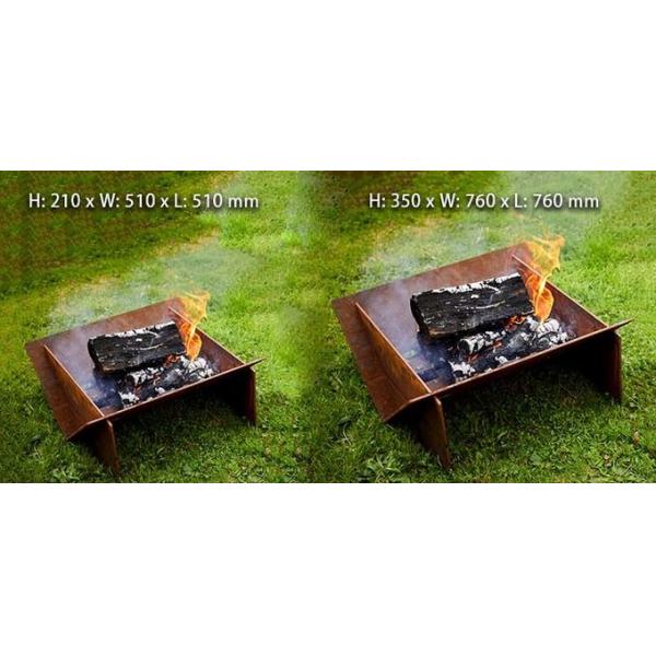 Detachable Corten Steel Wood Burning Fire Pit Table Portable 510mm