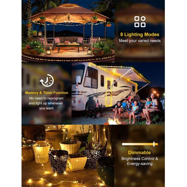 Infinite Double Color Solar LED Leather Wire Light String For Outdoor Decoration