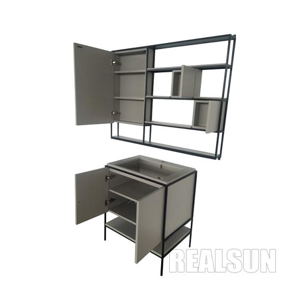 Waterproof Painted MDF Modern Bathroom Vanity Cabinets Sets American Style