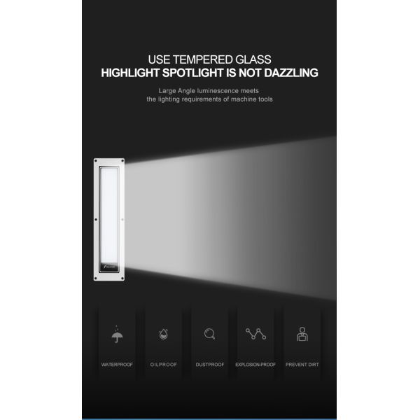Luz de trabajo LED para máquina de aleación de aluminio, tubo lineal, resistente al aceite, 18W, luz de trabajo LED CNC