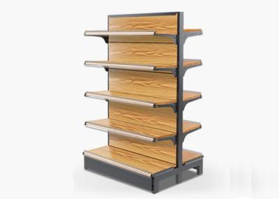 Customized Size MDF Supermarket Display Racks , Grocery Store Display Shelves