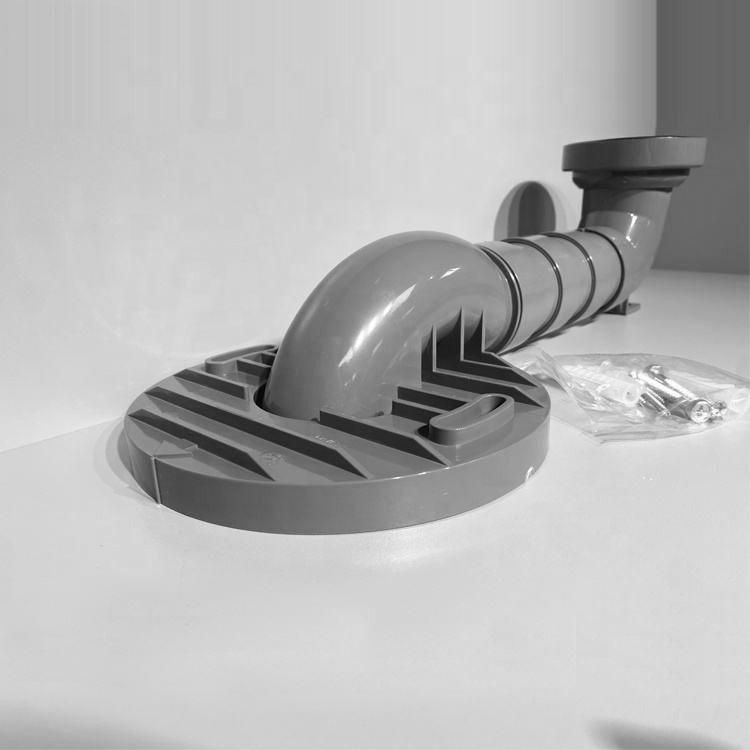 Grey PVC Toilet Drain Valve, Bathroom Flushing Pipe, Toilet Pipe, Sewage Pipe