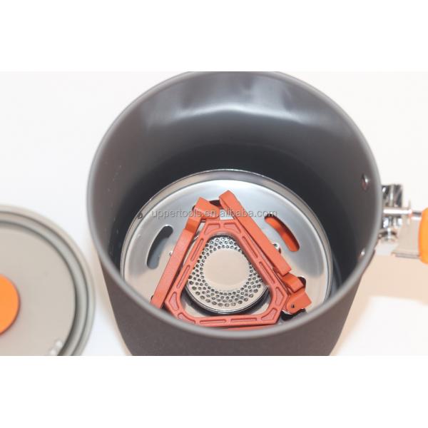 Poly Outdoor Stove Wind-Resistant 1600W Picnic Gas Stove with Integrated Pot and Bowl
