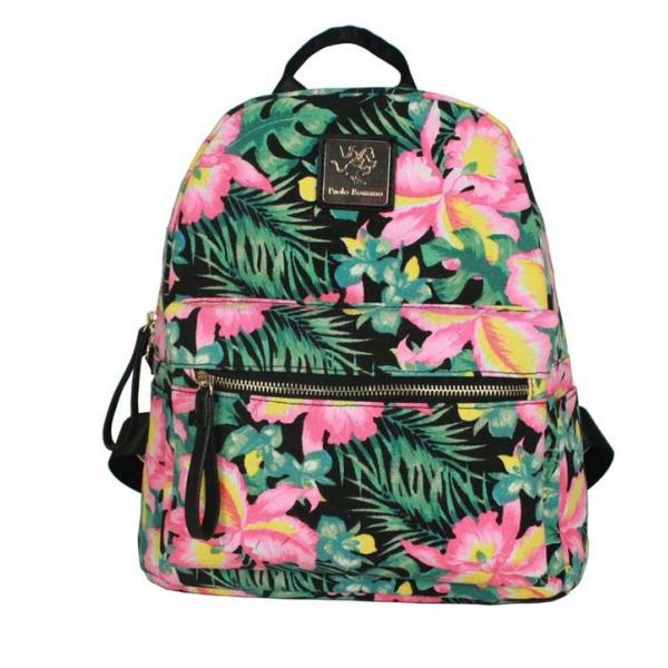 2016 Vertical square cloth fabric fashion ladies casual backpack schoolbag