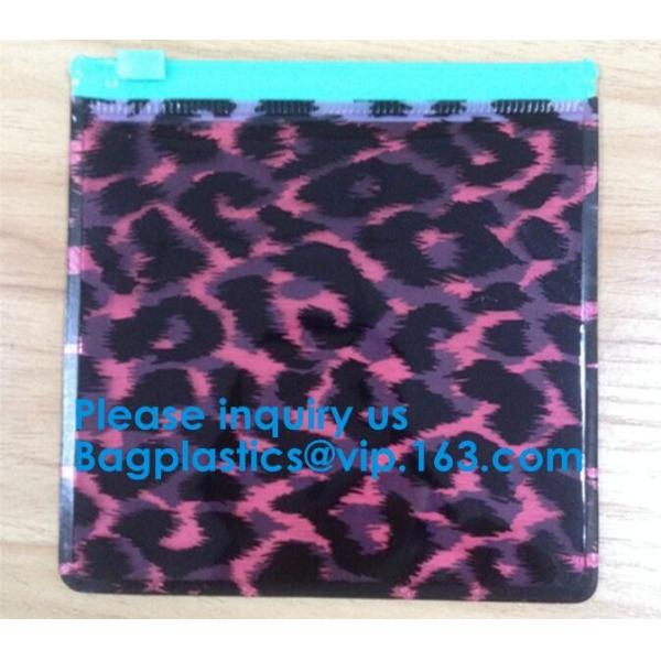 Slider Zipper Cosmetic Pvc Bag Clear Vinyl Pvc k Bag,Matte PVC Zipper Slider Bag With Ring, Bagease, Bagplastics