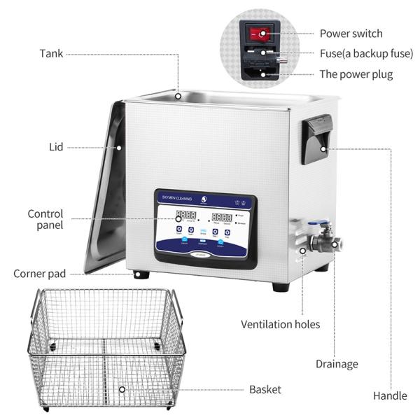 Уборщик Skymen 14.5L 360w цифров ультразвуковой для электрических частей с таймером