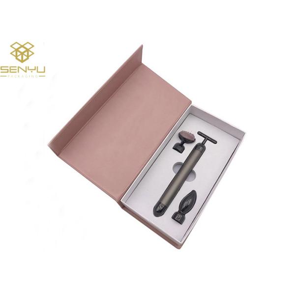 Facial Roller Cosmetic Packaging Boxes / Magnetic Hardcover Custom Cosmetic Boxes