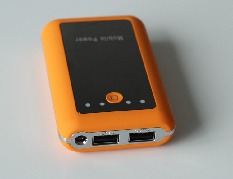 5V - 1A 6600mAh Red / Yellow / Blue Dual USB Power Bank Support Large Logo Printing