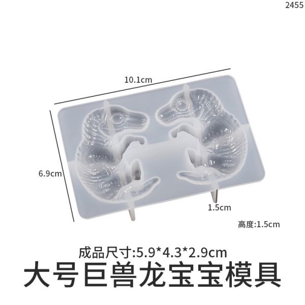 DIY crystal dropper egg shaped dragon egg baby flame rock night light base mirror silicone mold
