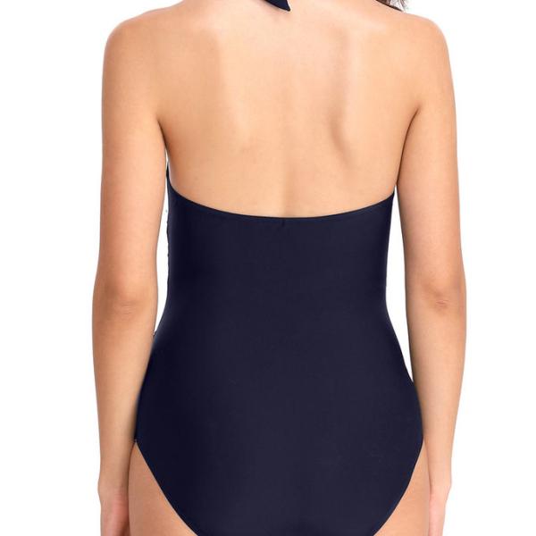 Cross Halterneck Halter Belly Cover One Piece Swimsuit