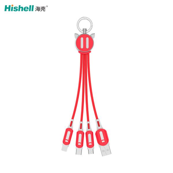 Multifunctional 3 In 1 Mobile Phone Charging Cable Fireproof Length 15CM