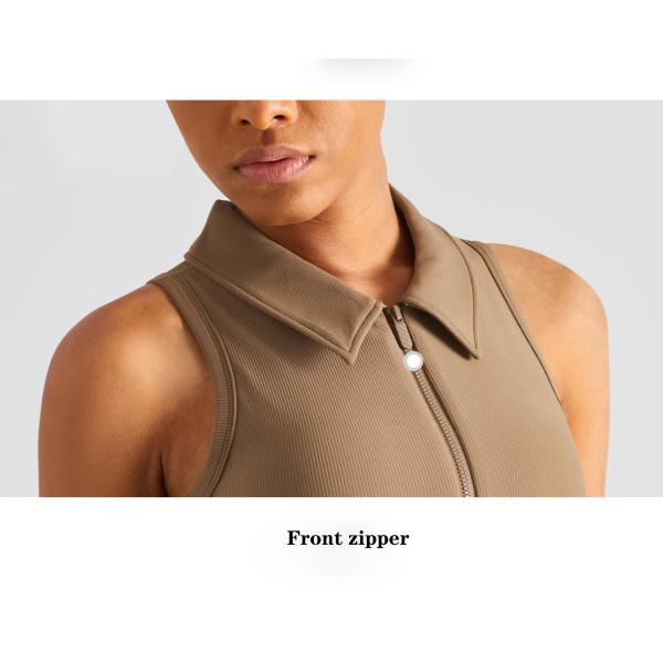 Front zipper fitness women's bra shock absorption sports vest