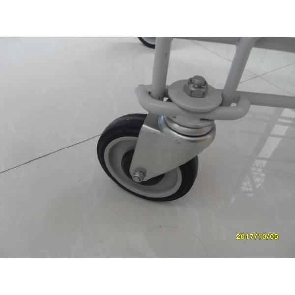 Asian Type 180L Supermaket Wire Shopping Cart Trolley With 4 Inch Flat TPE Casters